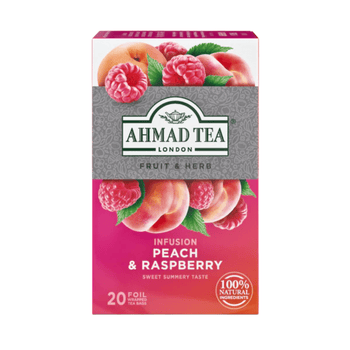 AHMAD TEA - Peach & Raspberry Herbal (20 Tea Bags) - A&E Foodstore