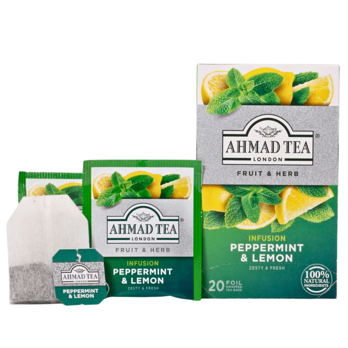 AHMAD TEA - Peppermint & Lemon Tea (20 Tea Bags) - A&E Foodstore