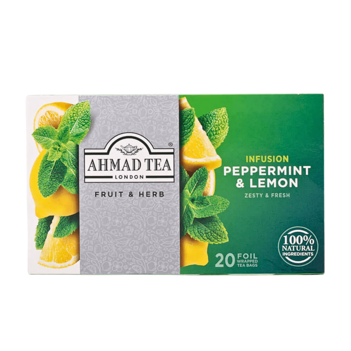 AHMAD TEA - Peppermint & Lemon Tea (20 Tea Bags) - A&E Foodstore
