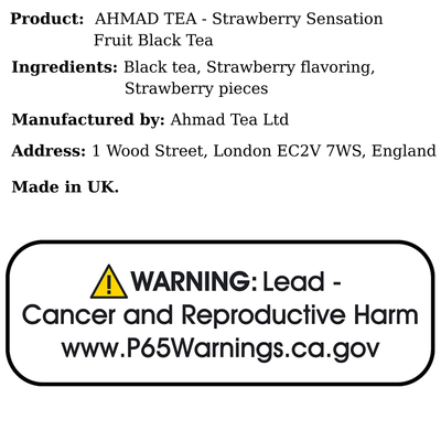 AHMAD TEA - StrawberrySensation Fruit Black 20Bags - A&E Foodstore