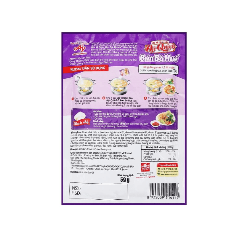Aji - Quick Hue Beef Noodle Soup Seasoning 59g - A&E Foodstore