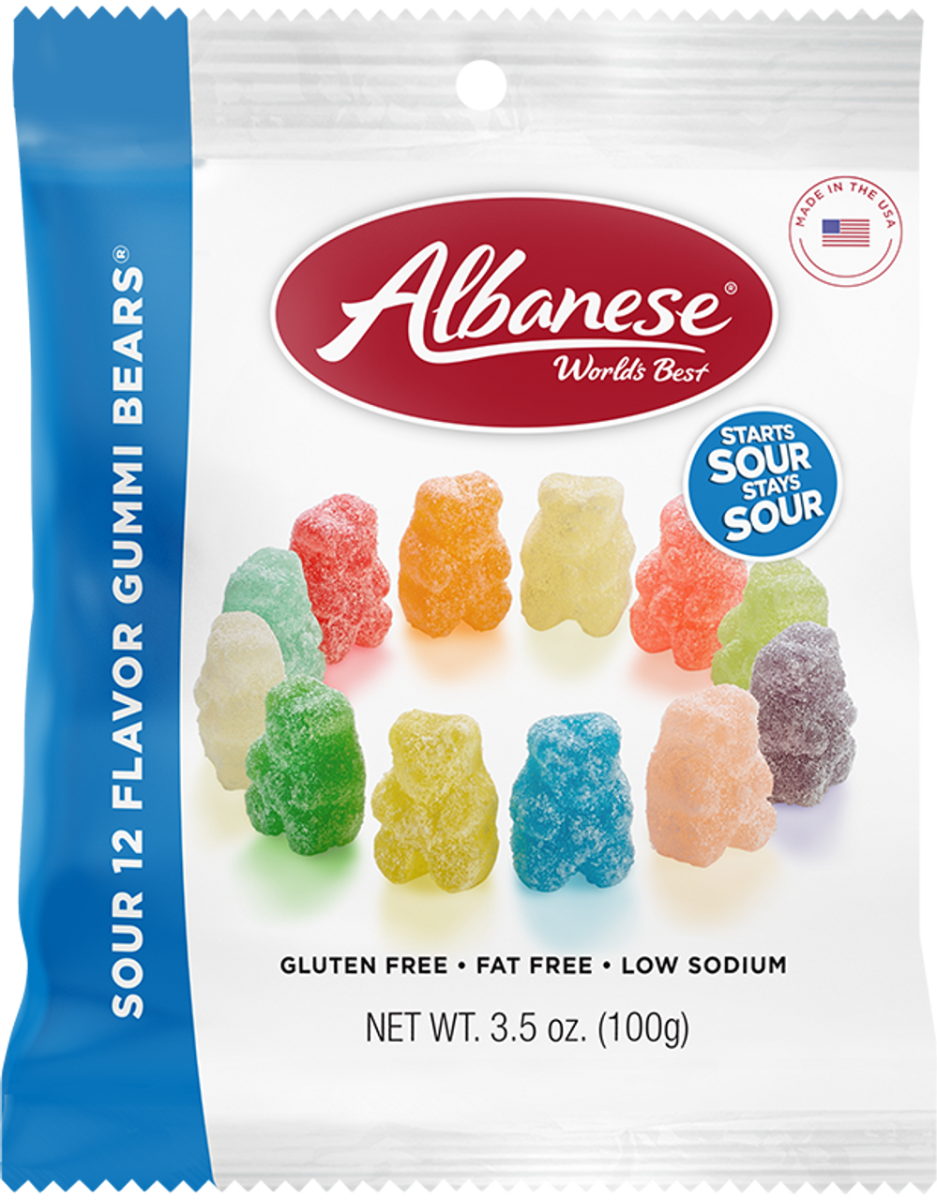 Albanese Sour 12 Flavor Gummi Bears 3.5 oz - A&E Foodstore