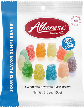 Albanese Sour 12 Flavor Gummi Bears 3.5 oz - A&E Foodstore