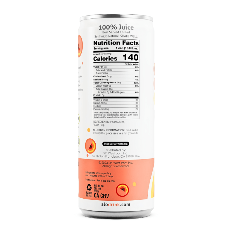 [Alo] Peach Juice - 10.8oz - A&E Foodstore