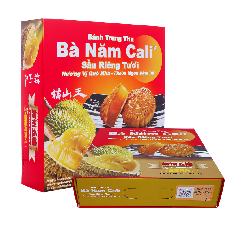 Ba Nam Cali Mooncake Durian 0 Yolk 25.40 oz - A&E Foodstore