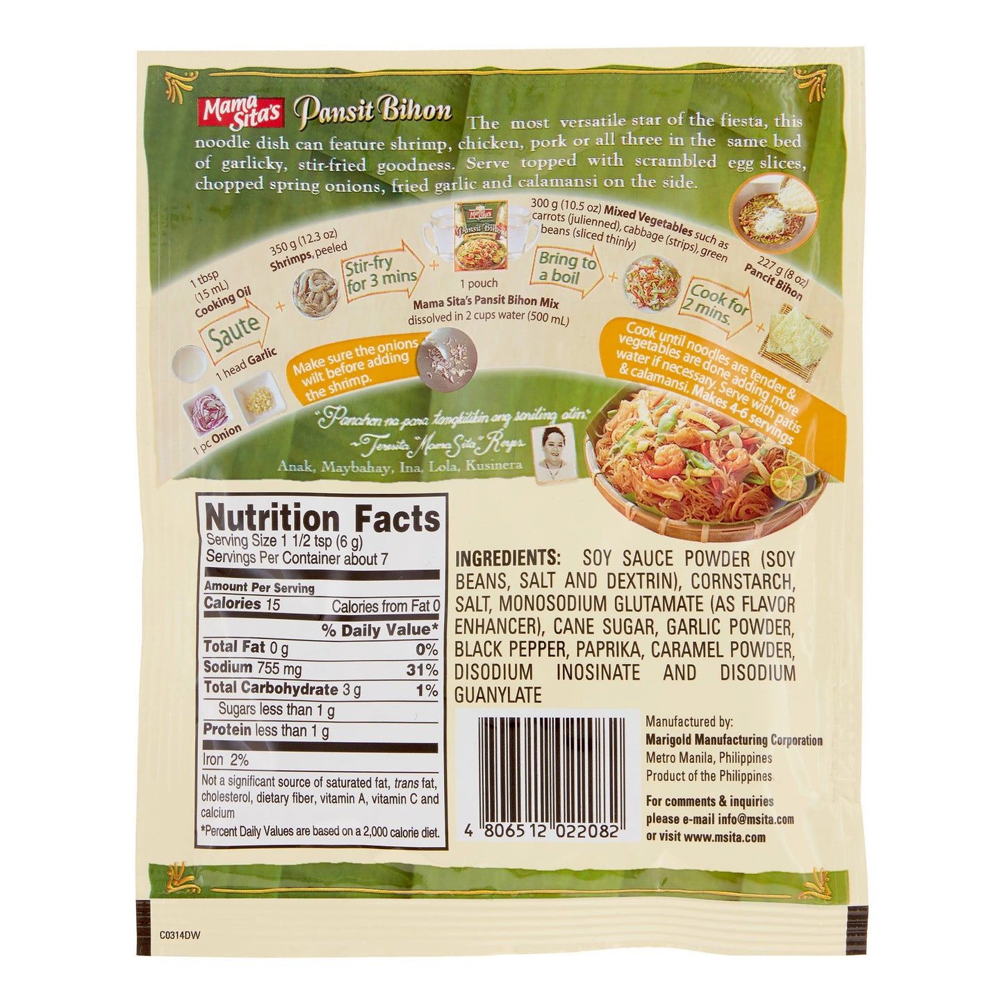 Mama Sita’s Pansit Bihon Mix 1.4oz