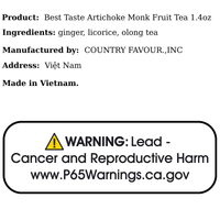 Best Taste Artichoke Monk Fruit Tea 1.4oz - A&E Foodstore