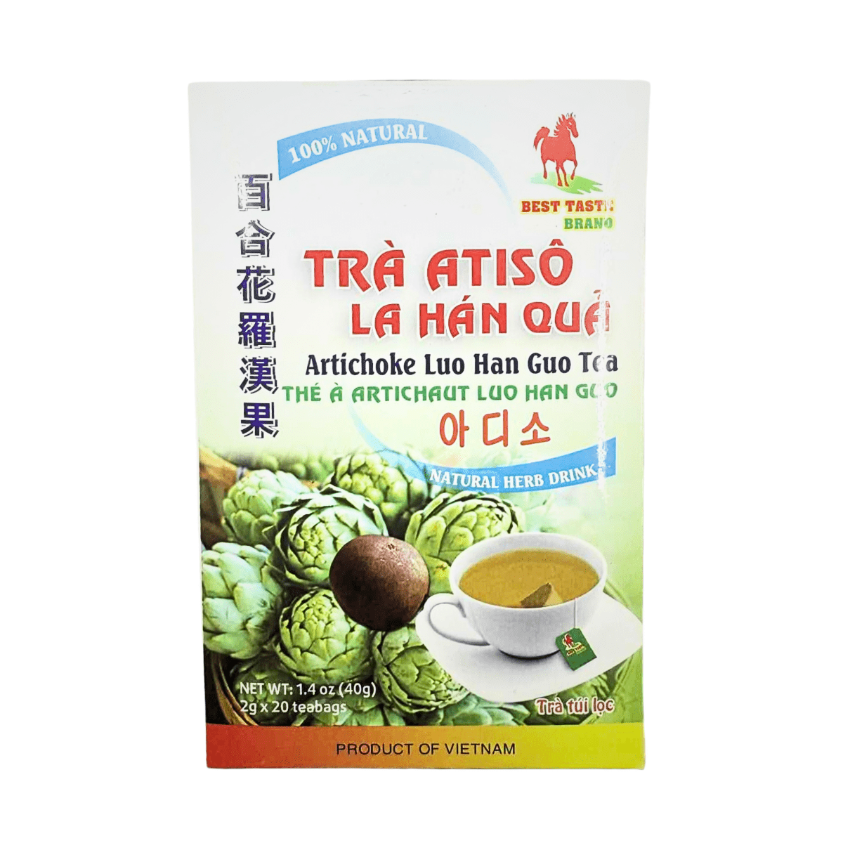 Best Taste Artichoke Monk Fruit Tea 1.4oz - A&E Foodstore