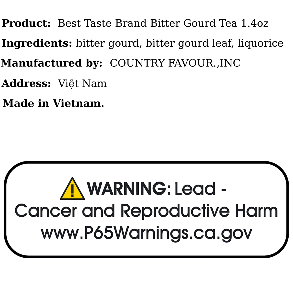 Best Taste Brand Bitter Gourd Tea 1.4oz - A&E Foodstore
