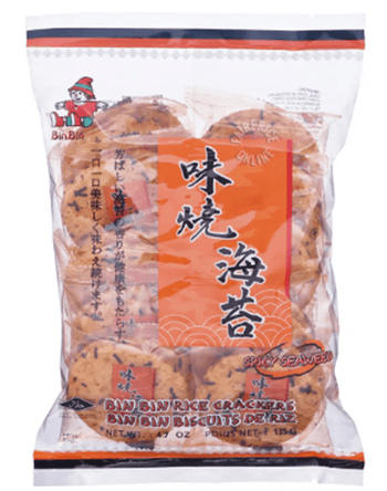 Bin Bin Rice Crackers Spicy Seaweed 135g - A&E Foodstore