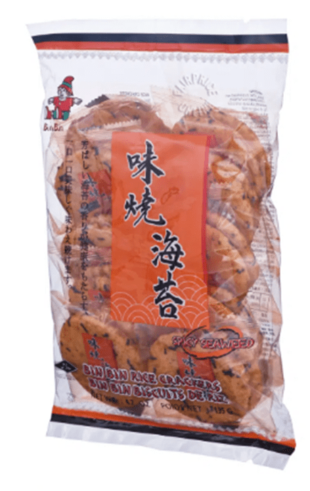 Bin Bin Rice Crackers Spicy Seaweed 135g - A&E Foodstore
