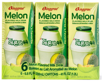 Binggrae Milk Drink, Melon Flavor 6ct