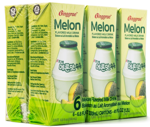 Binggrae Milk Drink, Melon Flavor 6ct 1 box - A&E Foodstore
