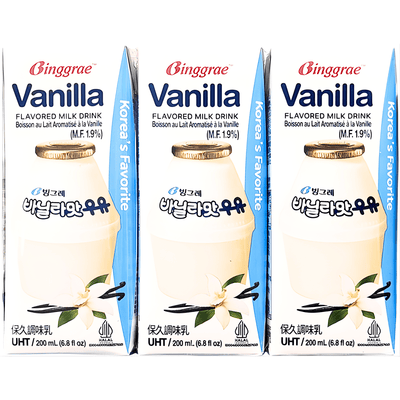 [BINGGRAE] Vanilla Flavored Milk - 200ml(6Pack) - A&E Foodstore