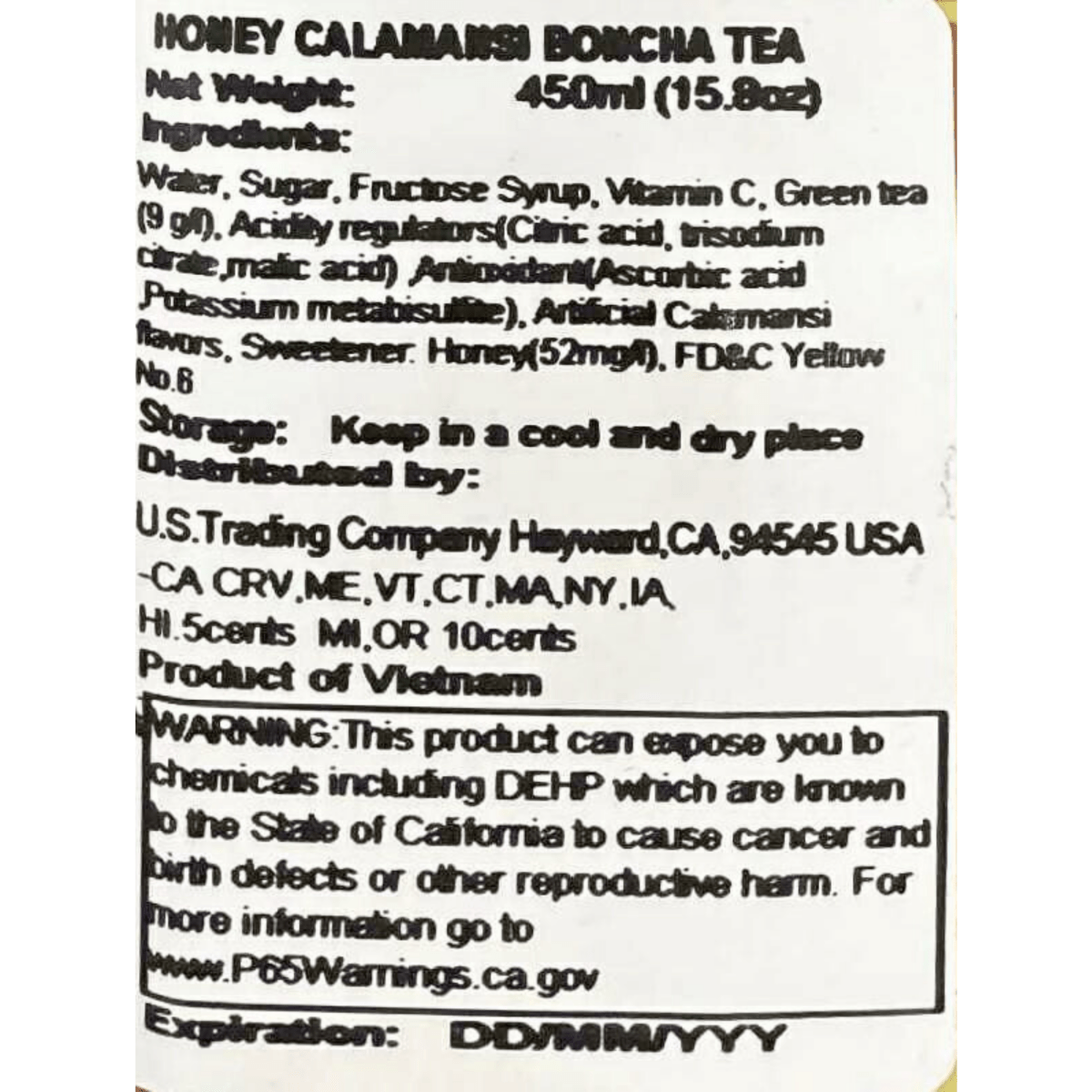 [BONCHA] Honey Green Tea Kumquat Flavor - 450 ml - A&E Foodstore