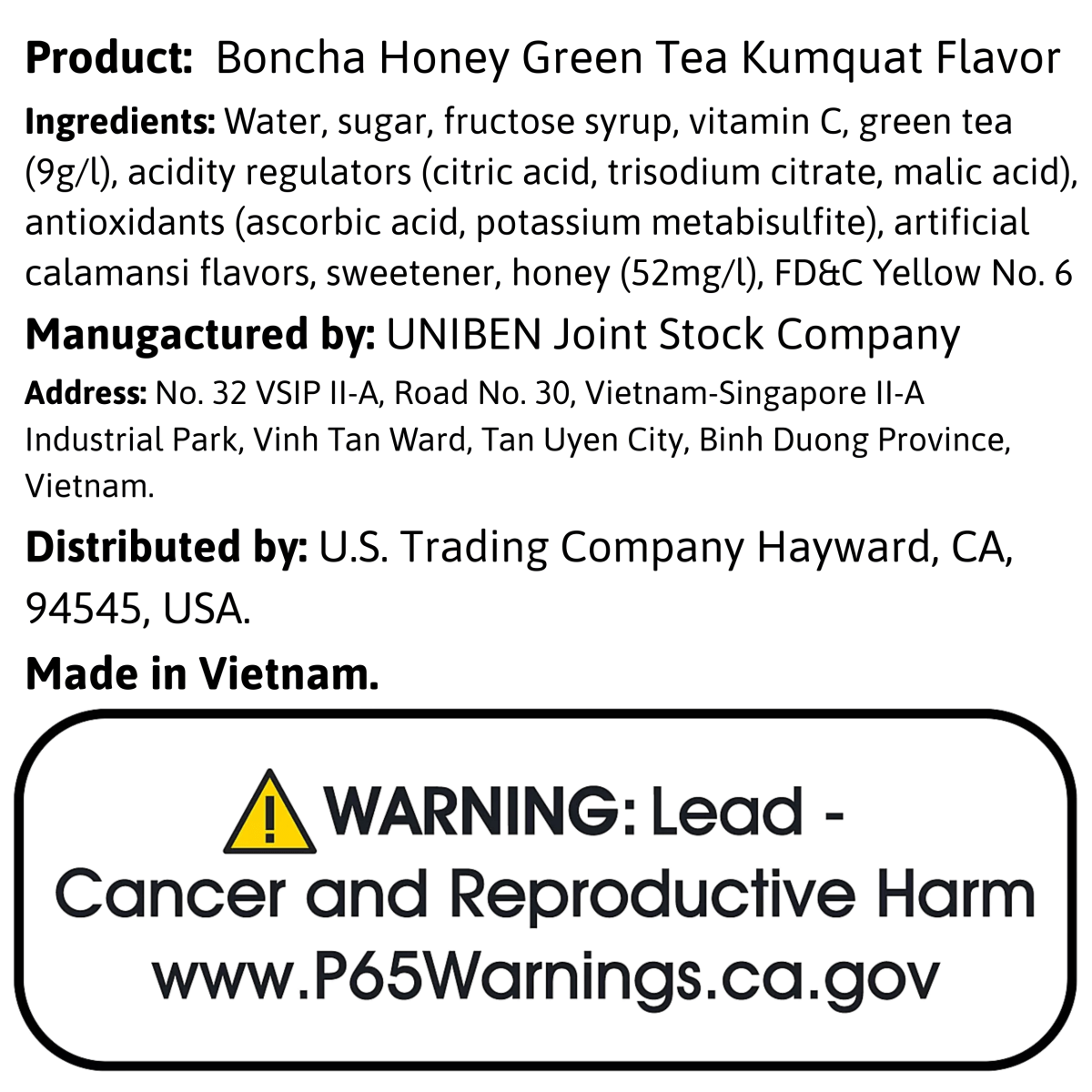 [BONCHA] Honey Green Tea Kumquat Flavor - 450 ml - A&E Foodstore