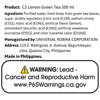 C2 Lemon Green Tea 500 ml - A&E Foodstore