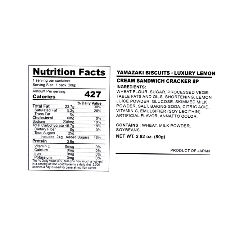 YBC Sandwich Cookies Lemon Cream Flavor 2.82oz