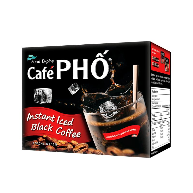 Cafe Pho Brand Instant Iced Black Coffee 9 Sachets x 16g - A&E Foodstore