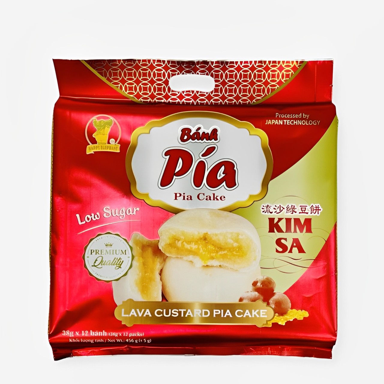 Happy Elephant Pia Cake Lave Custard Mung Bean Kim Sa 456 g