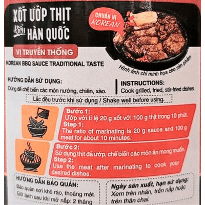 Cholimex Korean BBQ Sauce Tradition Taste 190g - A&E Foodstore