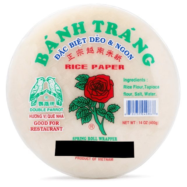 Double Parrot Rose Rice Paper 22cm 14 oz - A&E Foodstore