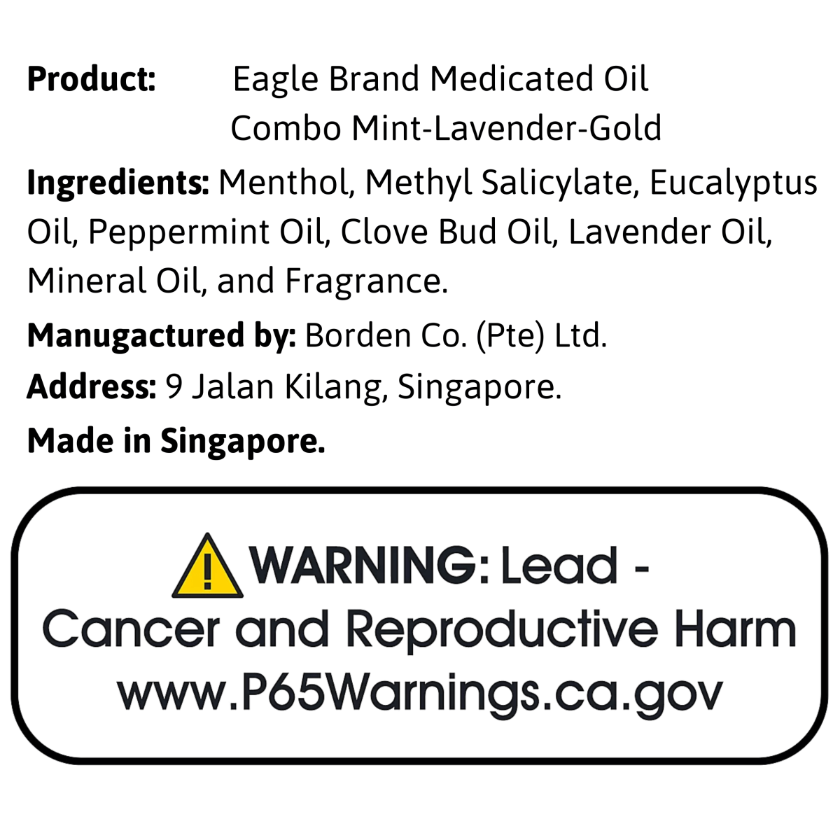 EagleBrand Oil Combo Mint - Lavender - Clove - A&E Foodstore