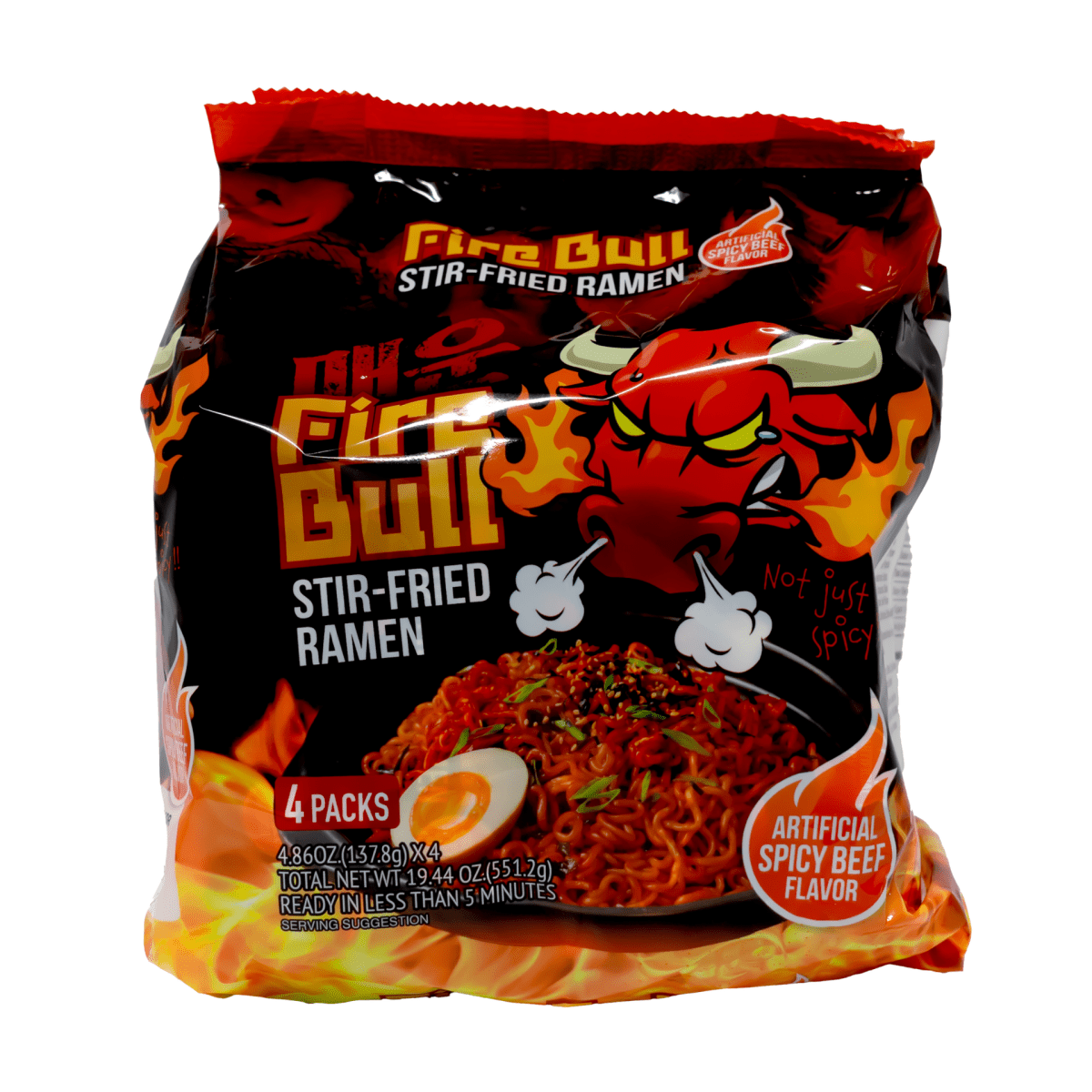 Fire Bull Stir Fried Ramen 4.86oz - A&E Foodstore