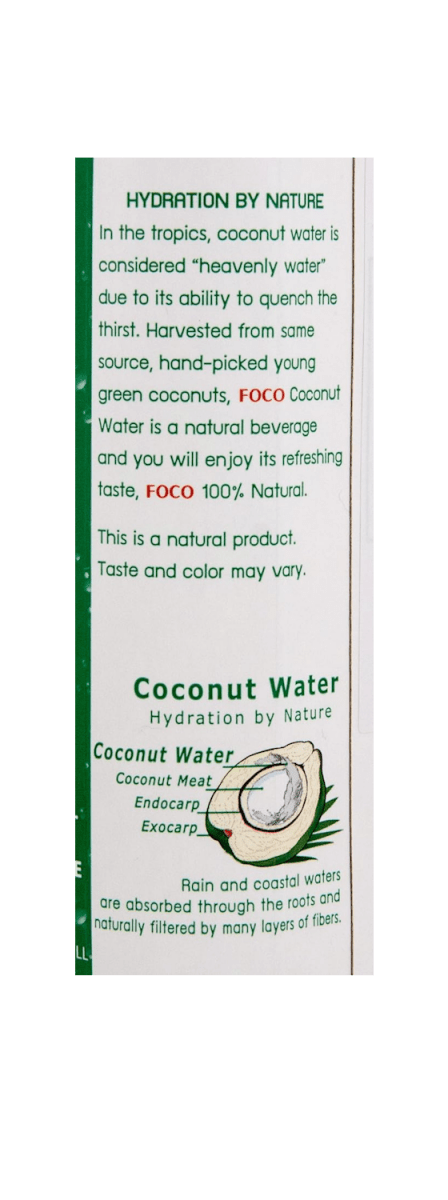 FOCO 100% Natural Coconut Water 1000ml - A&E Foodstore