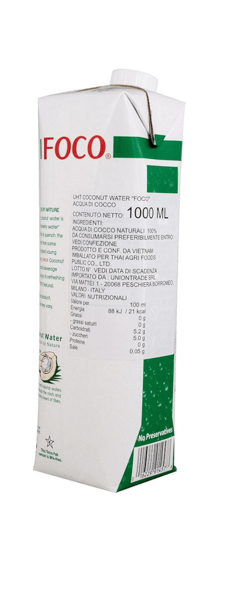 FOCO 100% Natural Coconut Water 1000ml - A&E Foodstore