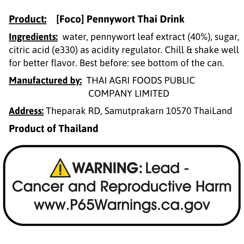 [Foco] Pennywort Thai Drink - A&E Foodstore