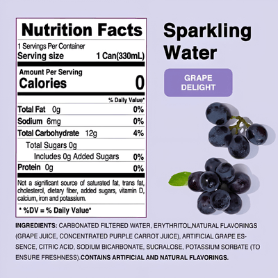 Genki Forest Sparkling Water, Grape Delight Flavor - A&E Foodstore