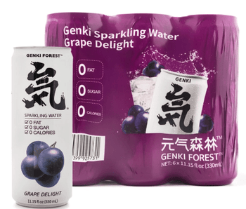 Genki Forest Sparkling Water, Grape Delight Flavor - A&E Foodstore