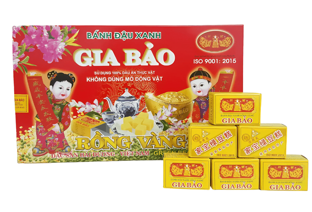 Gia Bao Golden Dragon Green Bean Cake 240g - A&E Foodstore