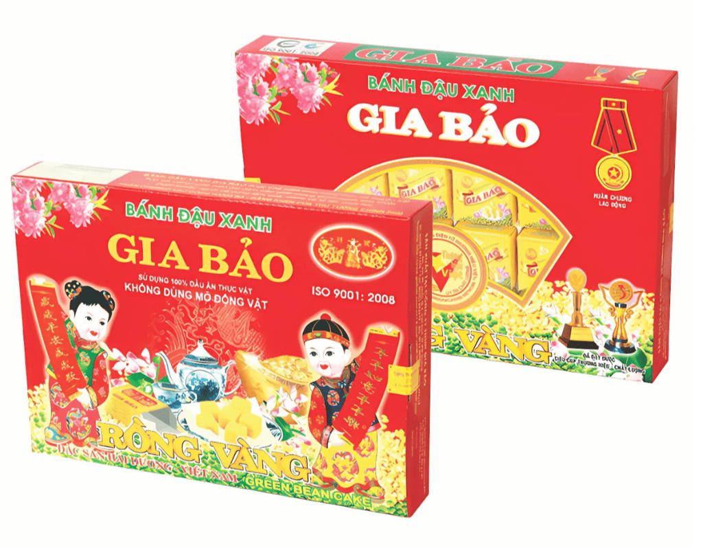 Gia Bao Golden Dragon Green Bean Cake 240g - A&E Foodstore