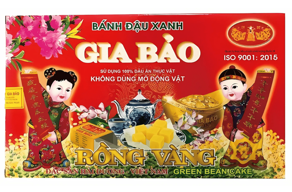 Gia Bao Golden Dragon Green Bean Cake 240g - A&E Foodstore