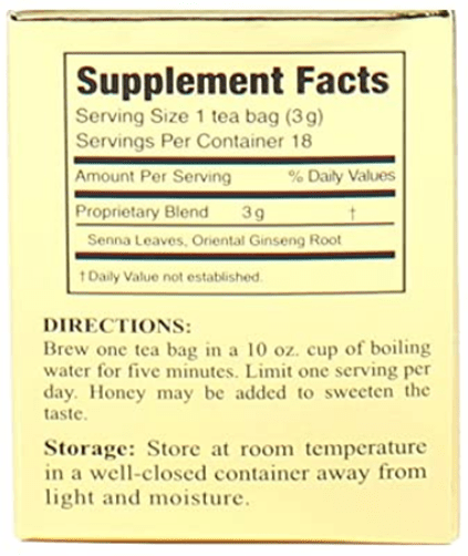 Ginseng Slim Power 3 Ballerina Tea - 18 Tea Bags (For Women & Men) - A&E Foodstore