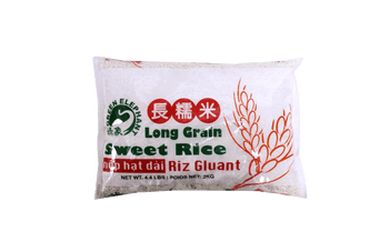 Green Elephant Thai Pure White (Glutinous) Long Grain Sweet Rice 4.4 lbs - A&E Foodstore
