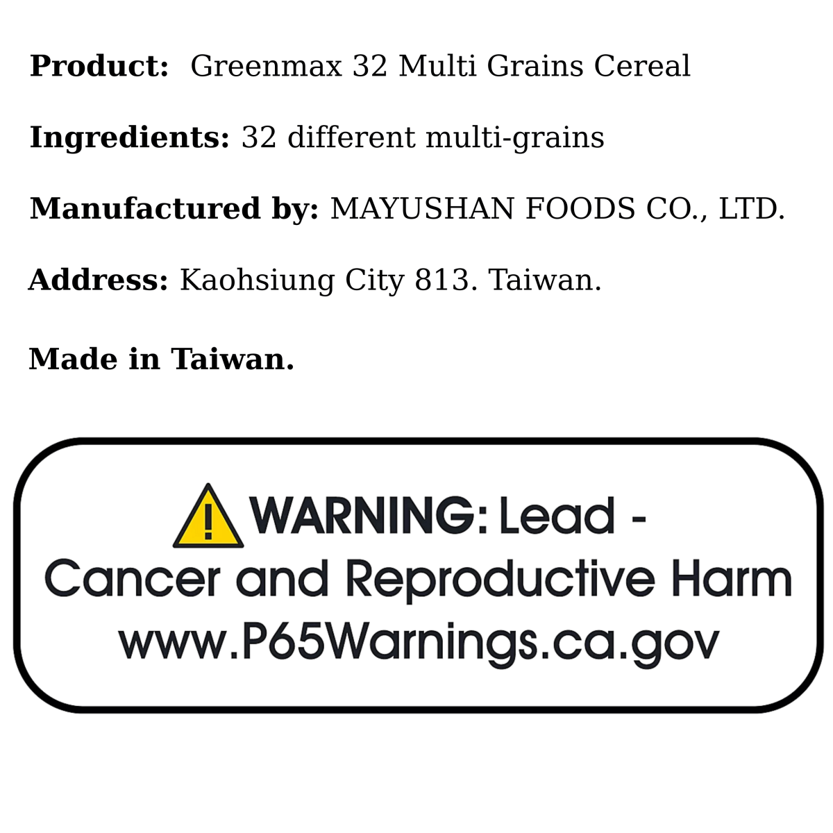 Greenmax 32 Multi Grains Cereal 300g - A&E Foodstore