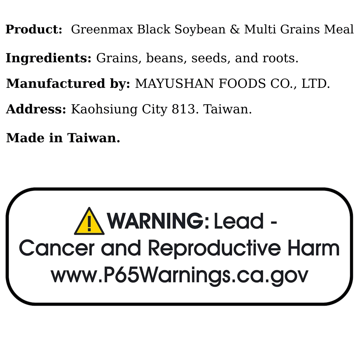 Greenmax Black Soybean & Multi Grains Meal 360g - A&E Foodstore