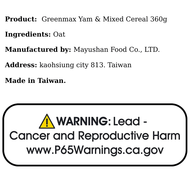 Greenmax Yam & Mixed Cereal 360g - A&E Foodstore