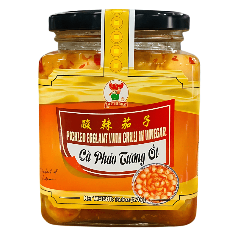 Happy Elephant Pickled Egglant With Chilli 16.6oz - A&E Foodstore