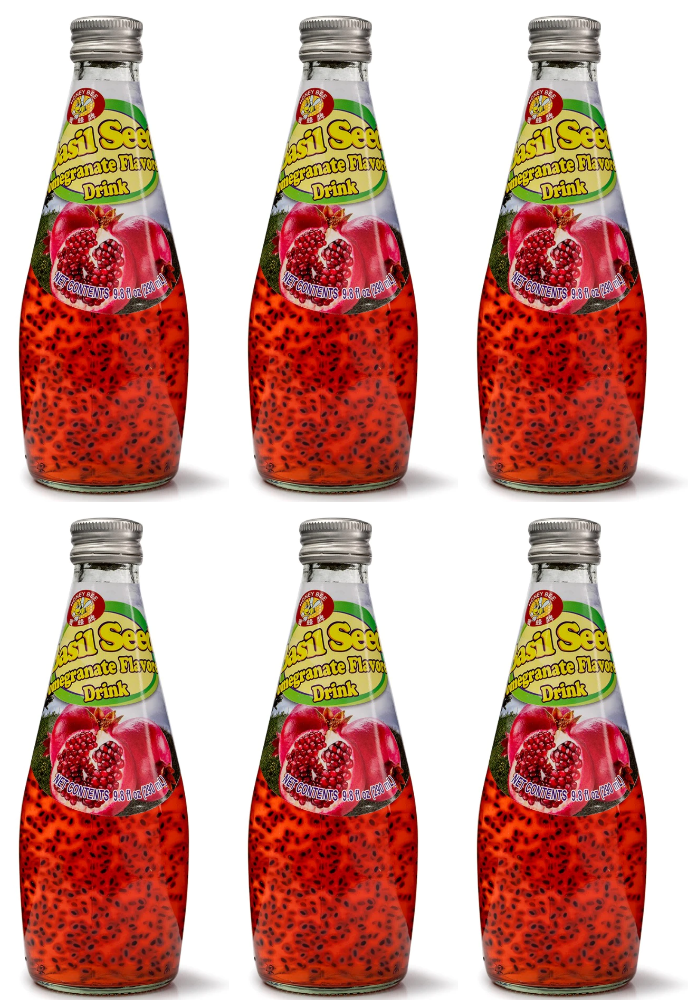 Honey Bee Basil Seed Drink, Pomegranate Flavor 9.8 oz - A&E Foodstore