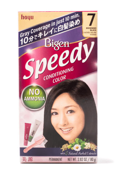 Hoyu Bigen Hair Color Hair Dye Speedy 07 Brownish Black 1 box - A&E Foodstore