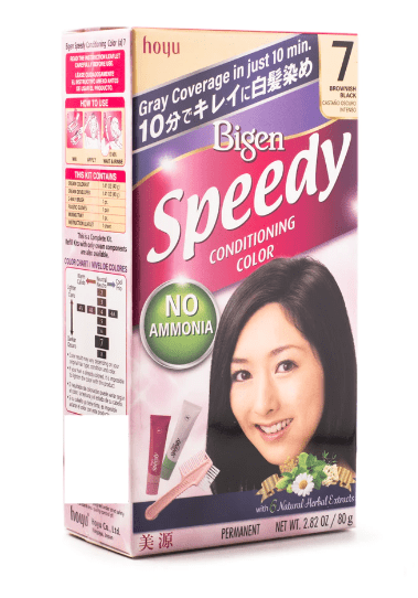 Hoyu Bigen Hair Color Hair Dye Speedy 07 Brownish Black 1 box - A&E Foodstore