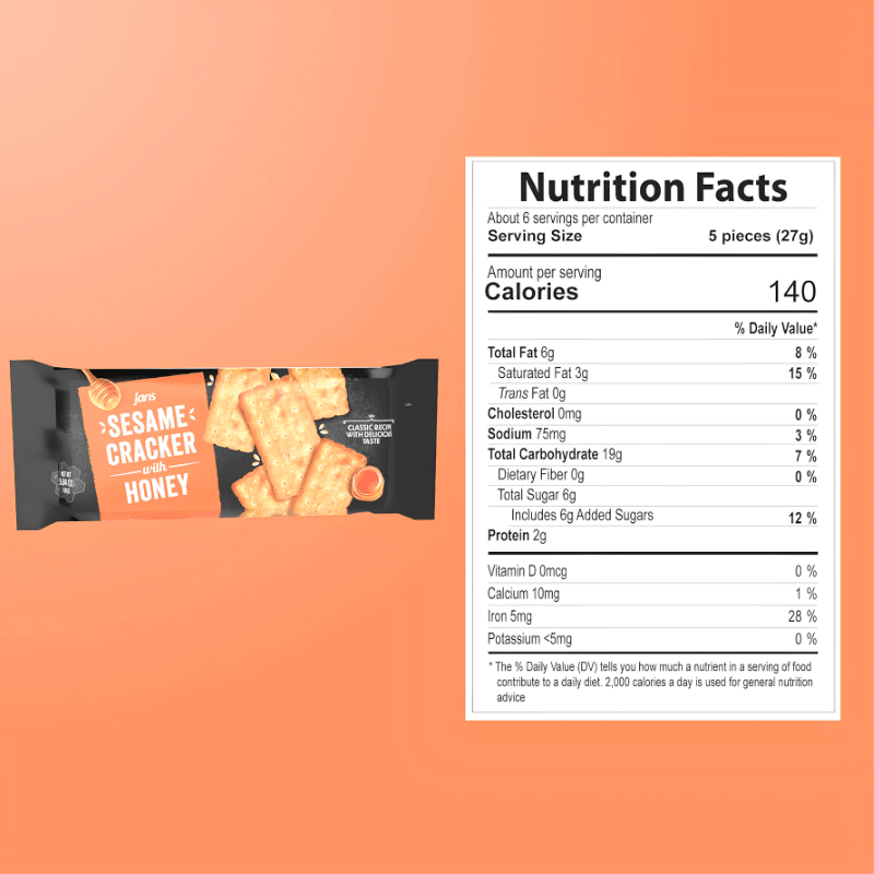 [Jans] Sesame Cracker with Honey - 5.64oz - A&E Foodstore