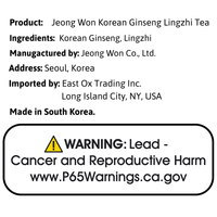 Jeong Won Korean Ginseng Lingzhi Tea - A&E Foodstore