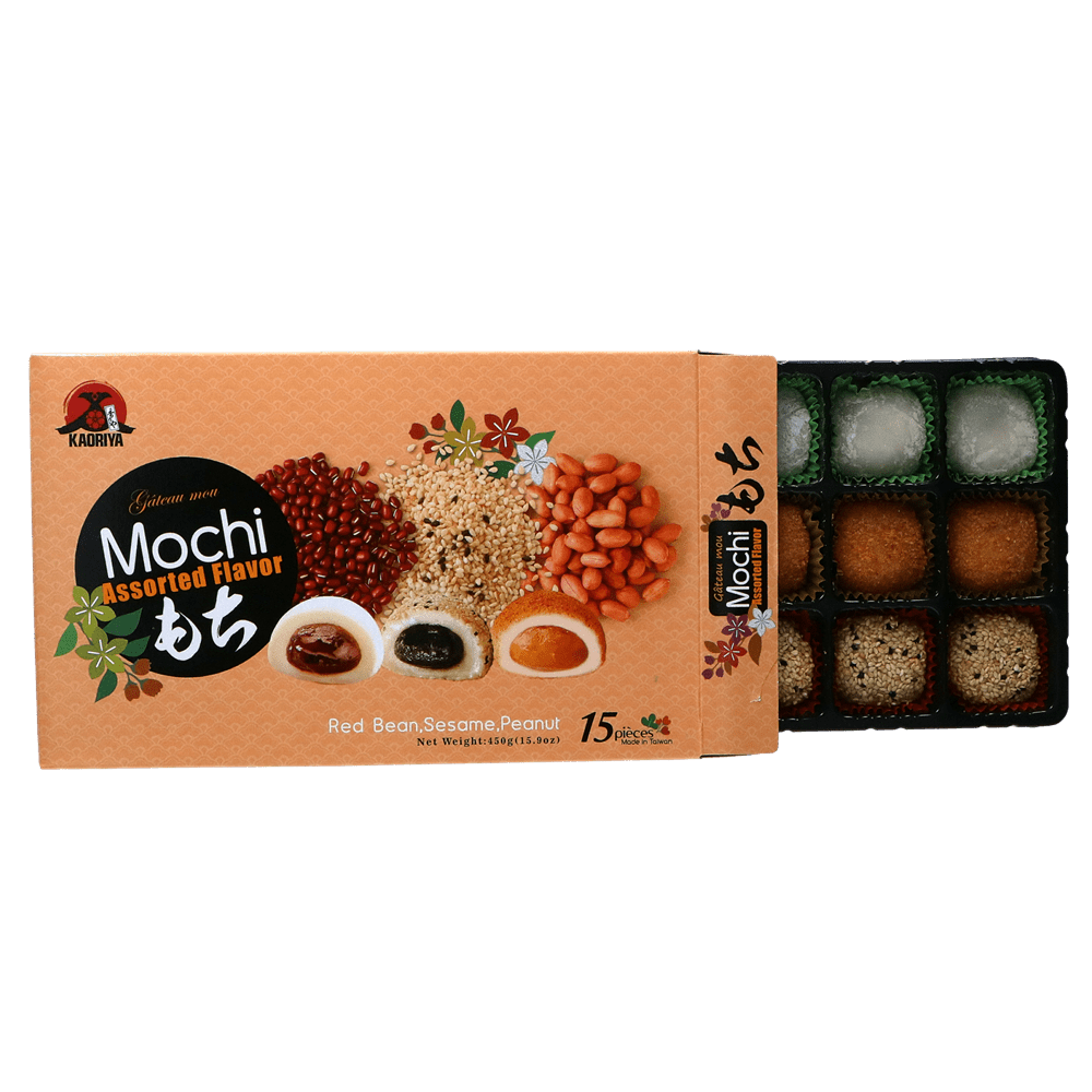 Kaoriya Mixed Mochi – Red Bean, Sesame, Peanut 450g - A&E Foodstore