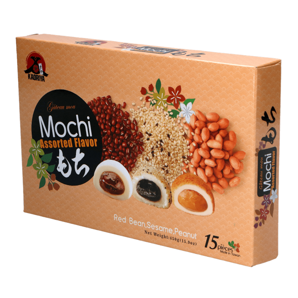 Kaoriya Mixed Mochi – Red Bean, Sesame, Peanut 450g - A&E Foodstore