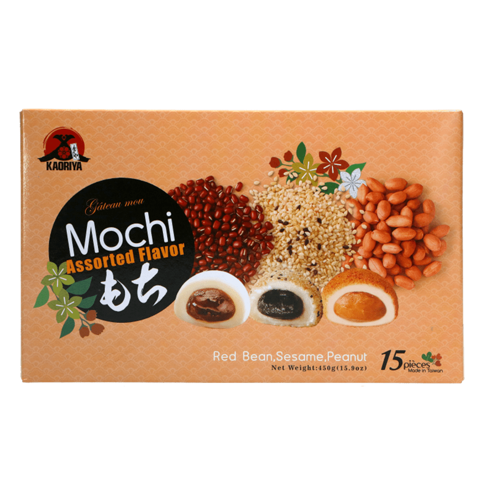 Kaoriya Mixed Mochi – Red Bean, Sesame, Peanut 450g - A&E Foodstore